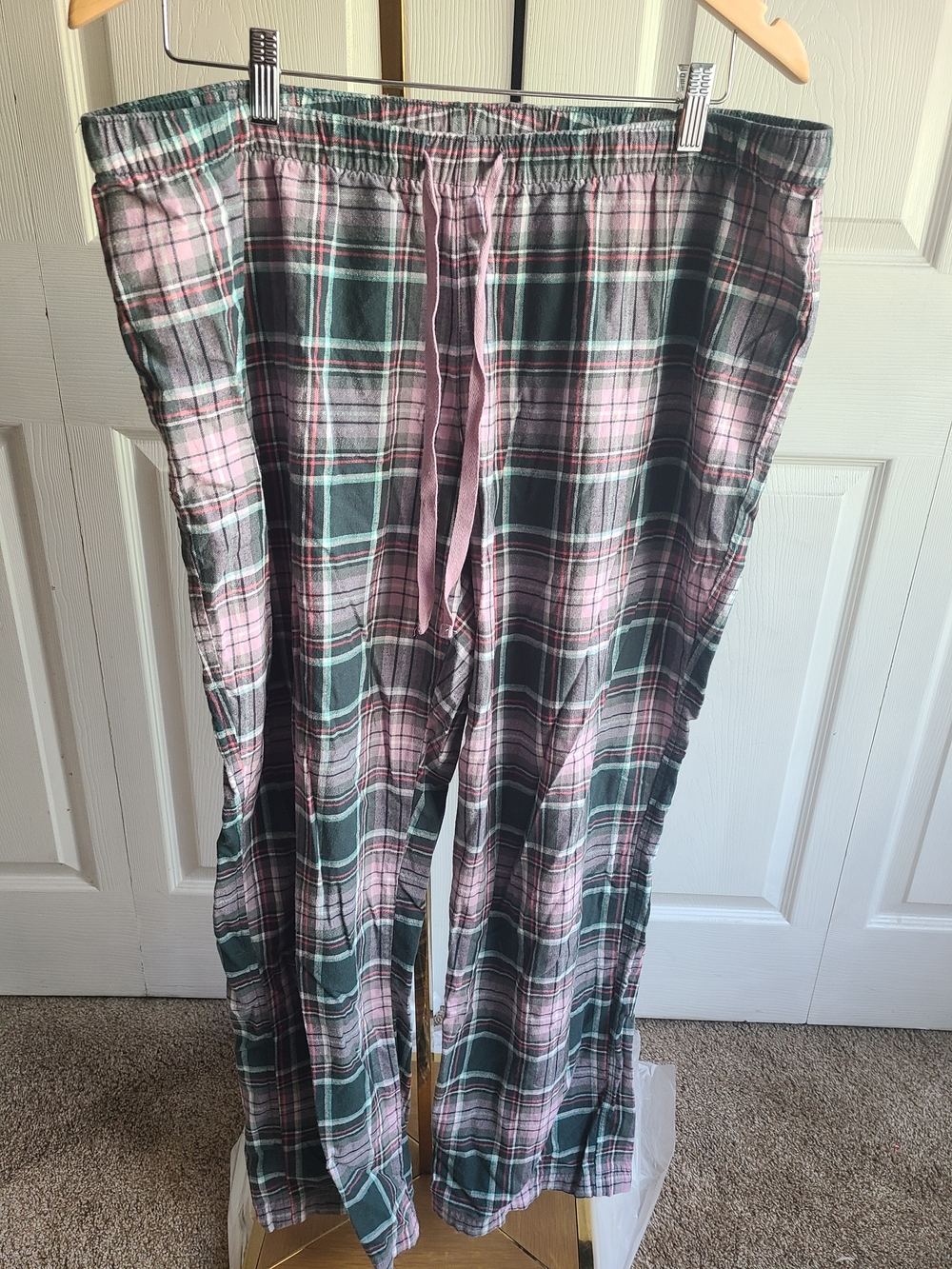 Eddie Bauer Pink & Green Plaid Pajama Pants